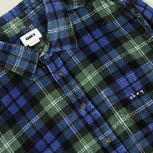 Obey Navy and Forest Checkered Men's Shirt